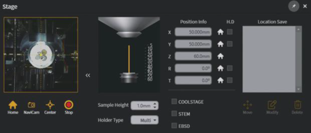 Интерфейс управления моторизованным столом в программной платформе NanoStation5